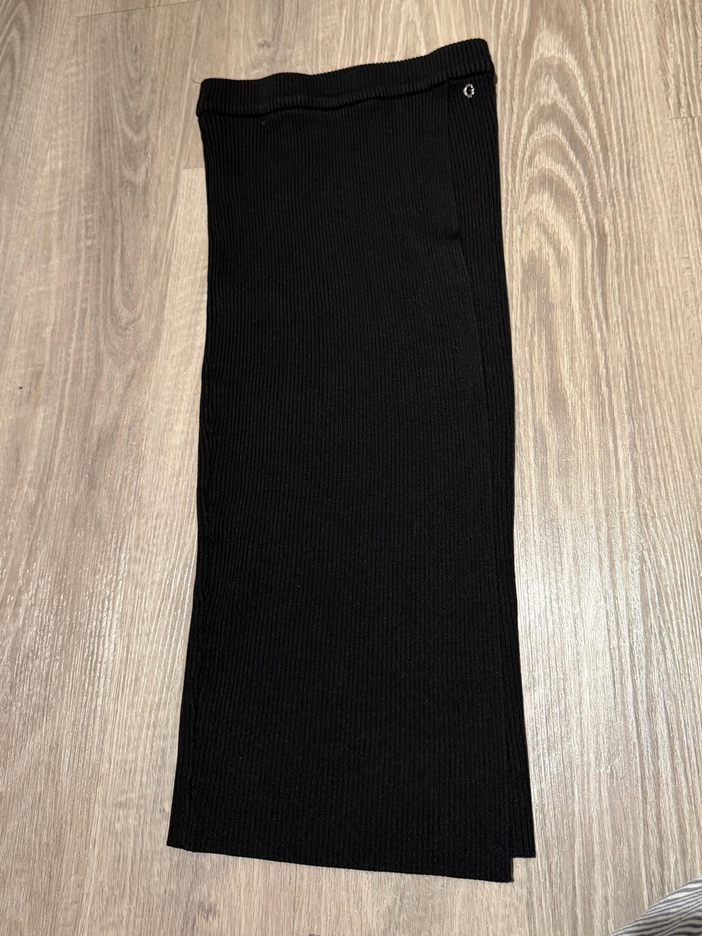Guess Black Ribbed Midi Skirt